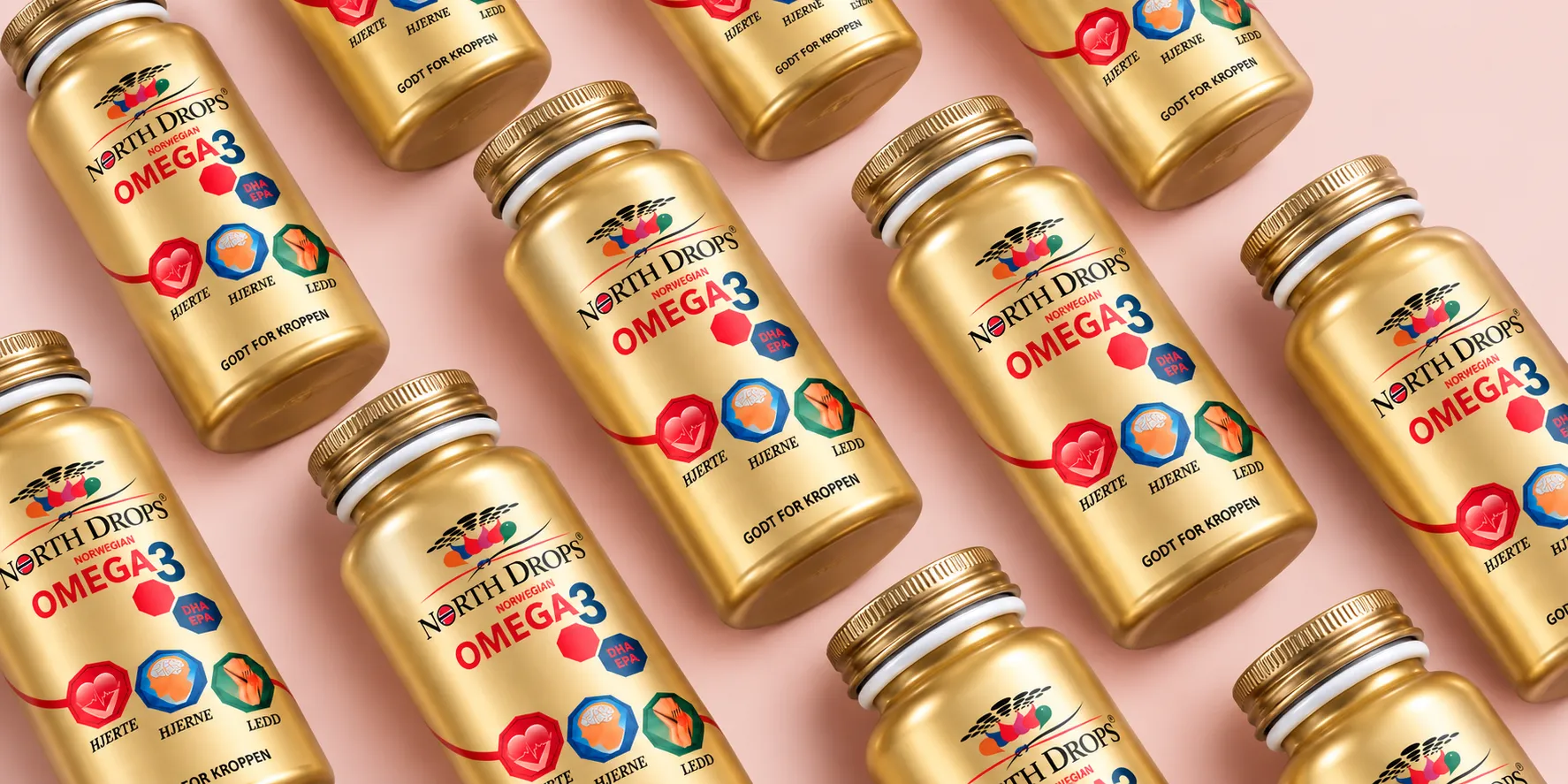 A box of North Drops Omega-3 bottles ready for shipping